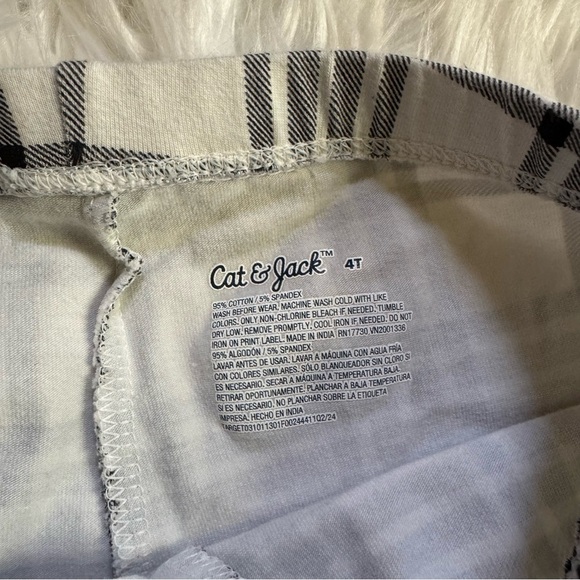 Cat & Jack Toddler Girl Black and White Plaid Leggings Size 4T - Picture 4 of 6